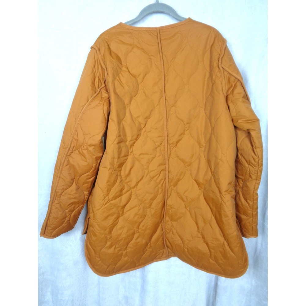 St.‎ John's Bay Quilted Jacket Womens XL Orange Snap Front Long Sleeve New - Picture 5 of 5